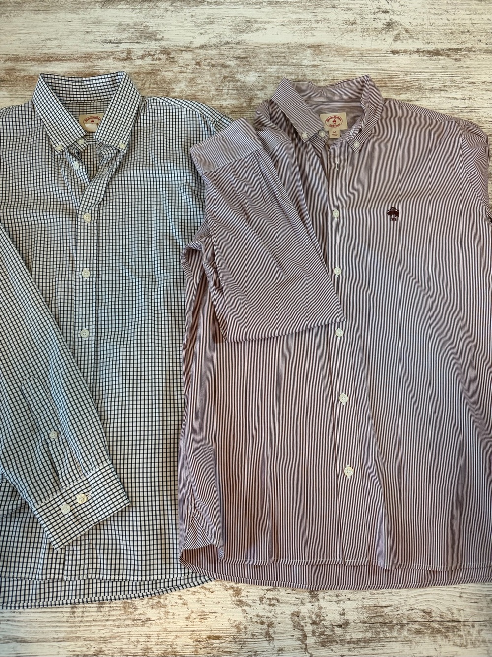 Brooks Brothers Men's Button-Down Shirts - Blue Check & Light Burgandy Stripe